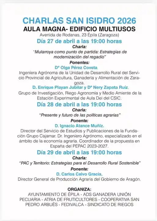 Charlas San Isidro - Epila